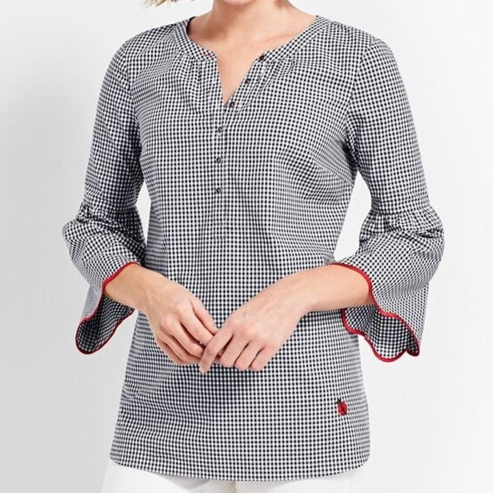 The Oprah Magazine Collection Talbots Limited Edition Gingham Ladybug Top Sz MP